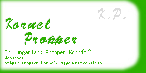 kornel propper business card